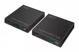 Adapteris AV Digitus Kartotuvas komplektas HDMI Fiber IP 4K/60Hz Juodas