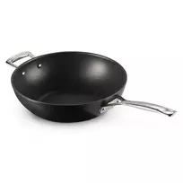 Le Creuset Tvirtas nelipnus keptuvė wok 30cm Juoda Sidabrinė