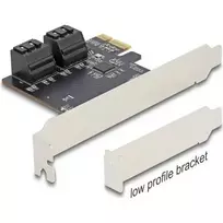 Valdiklis Delock 4 prievadų SATA PCI Express x1 kortelė Low Profile formatu