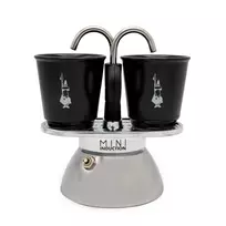 Bialetti 7310 Espresso virimo aparatas rinkinys Mini indukcinis 2 puodeliai + 2 stiklinės Juodos