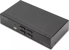 Perjungiklis Digitus KVM Switch, 4K60HZ, 4x1 DP įėjimai, 1x DP USB išėjimas