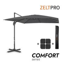 Lauko skėtis nuo saulės su padu ir užvalkalu Comfort Antracito