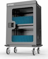 Manhattan iPad to 13", MacBook Air to 15" & Chromebook 16" 32-bay Charging Trolley/Cart via USB-C, Also other tablets/smartphones (with device to USB-C cable), Bays 404x27.6x283mm,Device charging cables not included (suggest USB-C cable 354868),Cabinet