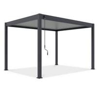Pavėsinė Pergola Elegance Automatic 3x4 su LED, tamsiai pilka/šviesiai pilka