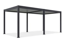 Pavėsinė Pergola Elegance Automatic 3x6 su LED, tamsiai pilka/šviesiai pilka