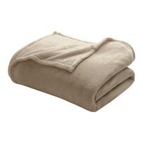 Taupe spalvos iš mikroflanelės antklodė ir pledas 220x240 cm Flanou – douceur d'intérieur