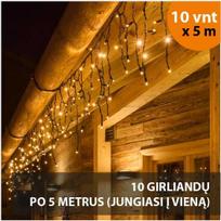 Lauko girlianda varvekliai (šiltai baltos LED lemputės) PROLED IP67 50m