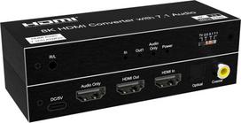 PremiumCord 8K@60Hz Audio Extractor HDR, outputs: stereo jack, SPDIF, RCA, HDMI