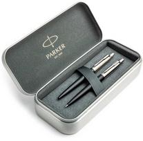 Parker Jotter Bond Street Juodas CT tušinuko ir pieštukų rinkinys metalinėje dėžutėje