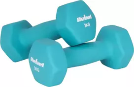 HEX ketaus neopreno hanteliai 2x3kg, REBEL ACTIVE