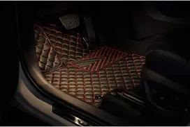 Eko odos kilimėliai QuiltyMats DODGE DURANGO nuo 2011m. (7v., I, II ir III eilės) (Juoda / raudonos siūlės)