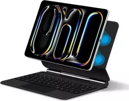 DIGISTOR HK ESR iPad Pro 13 inch (M4, 2024) klaviatūros dėklas su reguliuojamu magnetiniu stovu, nuimamu apsauginiu viršeliu, Rebound 360 serija, pilkas