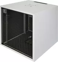 Silence Rack Office 12U 19 inch garso izoliacijos spinta su tyliu ventiliatoriumi ir stiklinėmis durelėmis, 600 x 600 mm, šviesiai pilka (SRO126060)