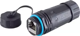 S/CONN RJ45 tinklo kabelių jungtis (lizdas–lizdas), Cat6, IP68, trumpoji versija, lauko (08-01048)