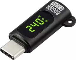 Renkforce USB-C® adapteris [1x USB-C® kištukas - 1x USB-C® lizdas (Power Delivery)] su LED ekranu įkrovimui (įtampa/srovė/galia), 8K UHD