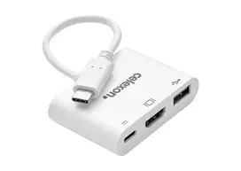 celexon USB-C daugiafunkcis adapteris į HDMI ir USB-A, M/F, baltas
