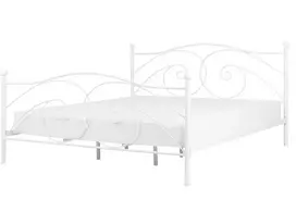 Beliani Metalinė lova DINARD, 140 × 200 cm, balta