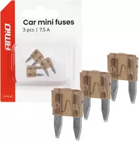 Automobilių plokštieji saugikliai mini, 3 vnt. 7.5A amio-05097