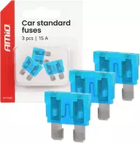 Automobiliniai plokštieji saugikliai standard 3 vnt. 15a amio-05106