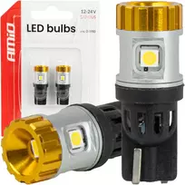LED lemputės canbus W5W T10 3030 4SMD + 3020 1SMD balta 12V 24V amio-04990