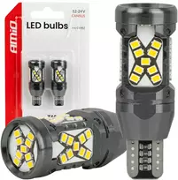 LED lemputės canbus W16W T15 2016 45SMD balta 12V 24V AMIO-04992