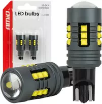 LED lemputės standard W16W T15 2525 18SMD balta 12V 24V amio-04994