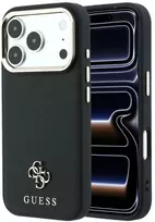 Guess Saffiano Small 4G & Classic Logo MagSafe dėklas iPhone 18 Pro / 17 Pro - Juodas