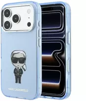 Dėklas Karl Lagerfeld IML Ikonik Sketch Print MagSafe case for iPhone 18 Pro Max / 17 Pro Max light mėlynas