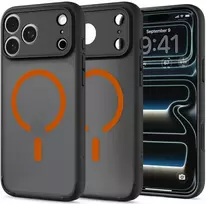 Spigen Ultra Hybrid Mag MagSafe dėklas, skirtas iPhone 18 Pro Max / 17 Pro Max, juodas-oranžinis