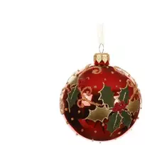Nežinomas Kalėdų eglutės žaisliukas Decoris Holly. raudonas. stiklas