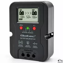 Qoltec Balanser napięcia 24V do akumulatorów 2 x 12V | 5A | AGM GEL LiFePO4 | LCD