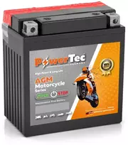 Akumuliatorius PowerTec YB9-B, AGM, motociklinis, 9 Ah, 12 V, 70 A, starterinis, švino rūgštinis