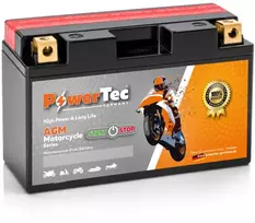 Akumuliatorius PowerTec YT7B-4, AGM, motociklinis, 6,5 Ah, 12 V, 75 A, starterinis, švino rūgštinis
