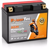 Akumuliatorius PowerTec YT12B-4, AGM, motociklinis, 10 Ah, 12 V, 130 A, starterinis, švino rūgštinis