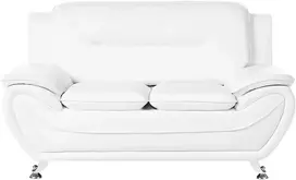 Beliani Dvivietė sofa LEIRA, eko oda, balta
