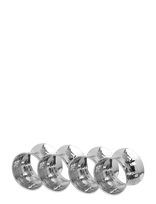Anna + Nina - Silver Linings Napking Rings Set Of 4 - Servetėlių žiedai ir laikikliai - Sidabro
