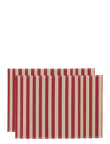 Anna + Nina - Brumal Stripes Placemat Set Of 2 - Padėkliukas - Raudona