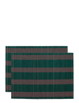Anna + Nina - Wisteria Stripe Placemat Set Of 2 - Padėkliukas - Žalia