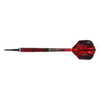 Smiginio stėlytės Harrows Fire Inferno 90% Softip, 3 vnt., juodos, raudonos