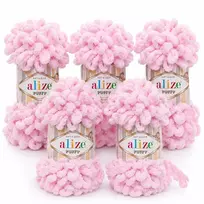 Alize Puffy mikropoliesterio siūlai mezgimui, rožiniai, 5vnt., spalvos kodas: 31