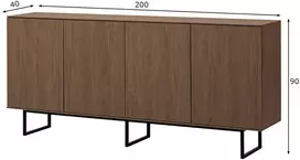 Komoda Kalmar, tamsus ąžuolinė