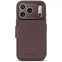 Decoded Leather Detachable Wallet – odinis dėklas su nuimama pinigine, skirtas iPhone 18 Pro / 17 Pro, suderinamas su MagSafe (šokoladinė ruda)