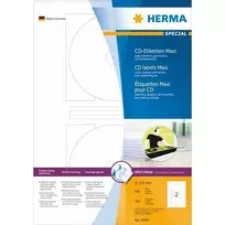 HERMA CD-etiketės Maxi A4 baltos 116 mm popierius pakuotė 200 vnt.
