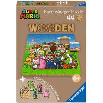 Medinė dėlionė Ravensburger Super Mario 12004086, 19.2 cm x 19.2 cm, 44 vnt., įvairių spalvų