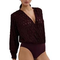 AUBADE Les Bodys by Aubade glaustinukė ilgomis rankovėmis Supreme Burgundy