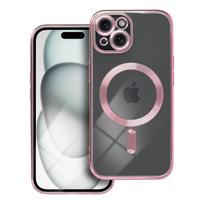 iPhone 15 apsauginis dėklas – ELECTRO MAG suderinamas su MagSafe, rožinio aukso spalvos