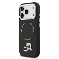 Karl Lagerfeld PU Karl and Choupette Heads Pins MagSafe Case for iPhone 17 Pro Max / Black