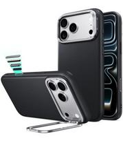 Juodas dėklas Apple iPhone 17 Pro / 18 Pro telefonui "ESR Leather Kickstand Magsafe"