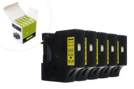 Ribbon JetWorld Replacement Dymo D1 Black on Yellow 9mm x 7m (5 pcs..) LM100 , LM120, LM150, LM160, LM200, LM210, LM210D, LM220, LM260, LM260P, LM260D, LM280, LM300, LM350, LM360D, LM420P, LM500TS (40918) (S0720730)