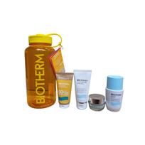Set Biotherm: Lait Corporel Anti-Dryness Body Milk, 50 ml + Waterlover Anti-Aging Sunscreen Cream For Face SPF 50+, 50 ml + Deo Pure 72h Protection Deodorant Roll-On For Women, 75 ml + Cera Repair Barrier Repair Cream For Face, 15 ml + Biotherm Water Bott